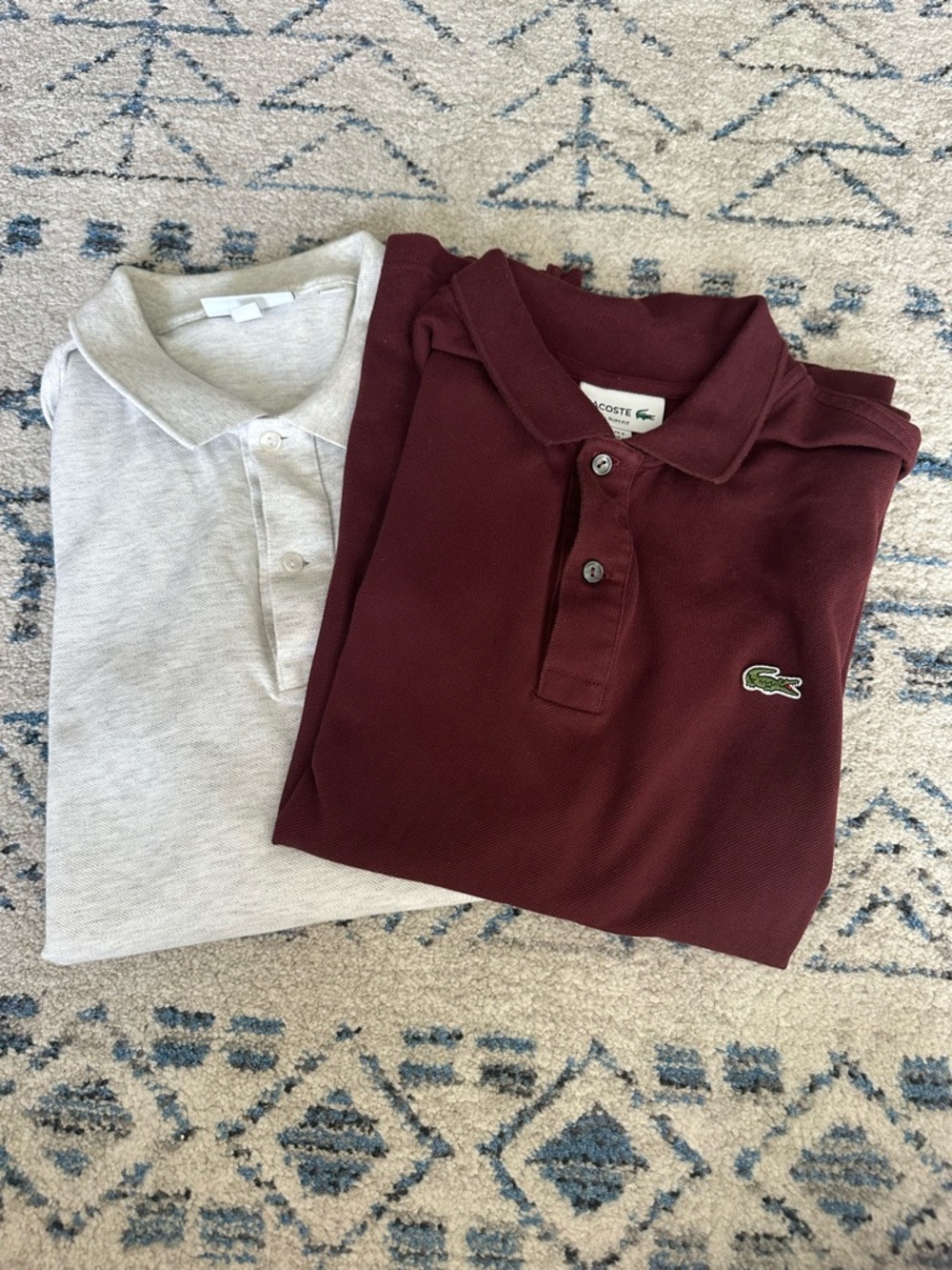 Lacoste L.12.12 Slim Fit Piqué Polo Maroon size Large (Excellent) w/ Free gray - Picture 2 of 11